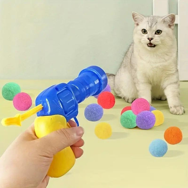 Interactive Cat Toy Ball Launcher Gun