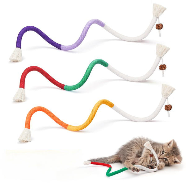 Catnip-Infused Organic Cotton Chew Rope Toys for Cats