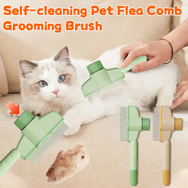 🔥Self-cleaning Pet Flea Comb Grooming Brush