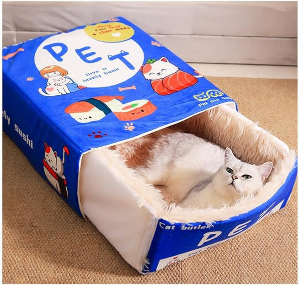 Pet House with Soft PP Cotton Cat Bed